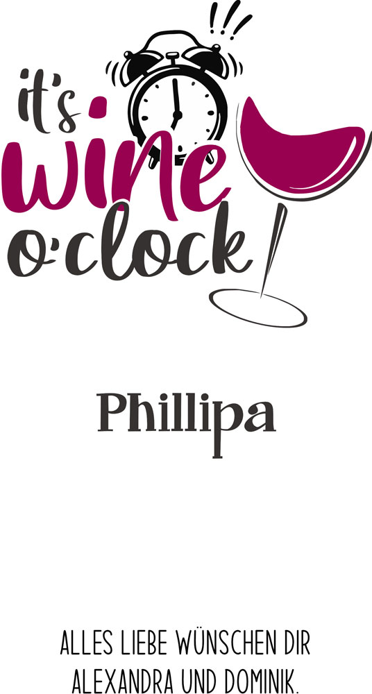 Individuell erstelltes Wein-Geschenk-Set "it's wine o'clock" 