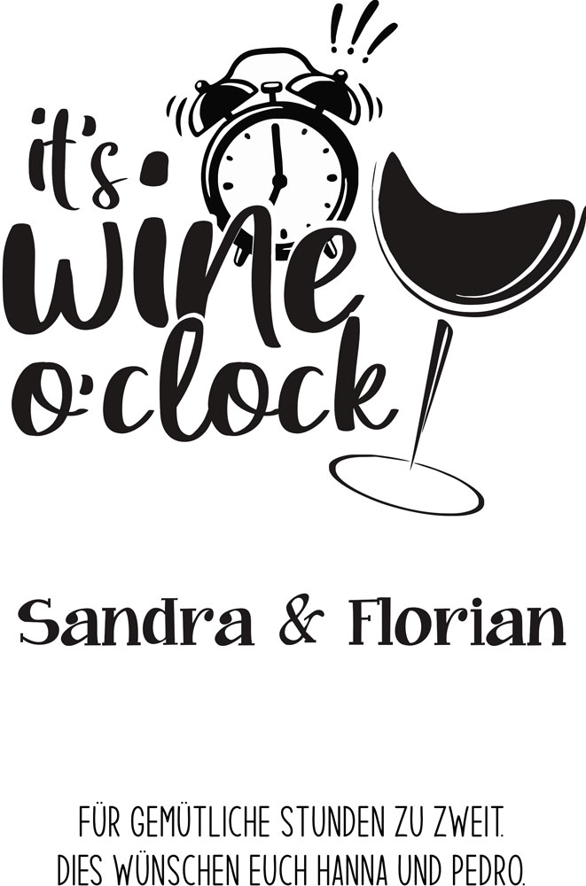 Individuelles Wein-Geschenk-Set "it's wine o'clock" - optional mit Wein 