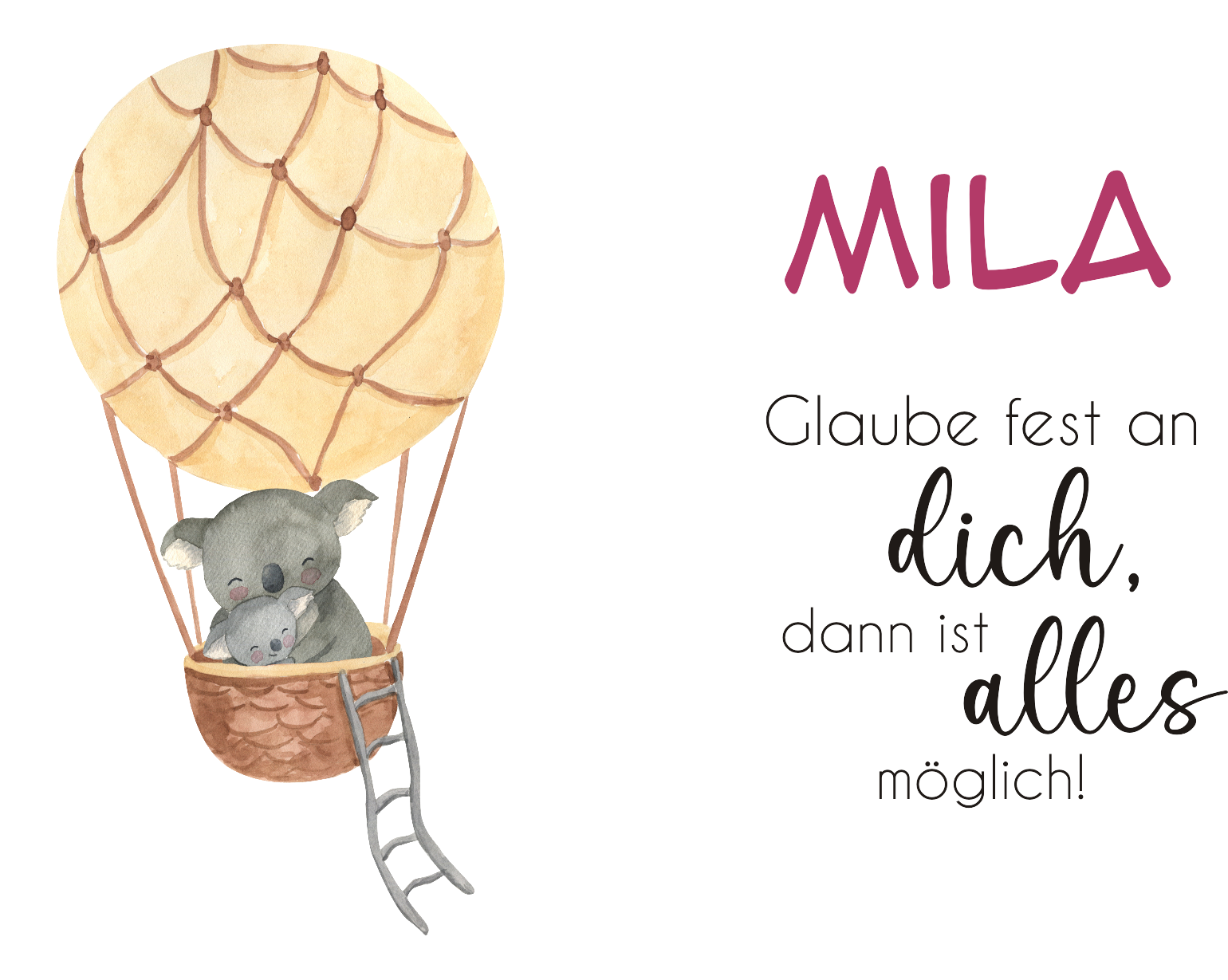 Lunch Box | Brotdose für Kinder mit Koala und Name bedruckt 