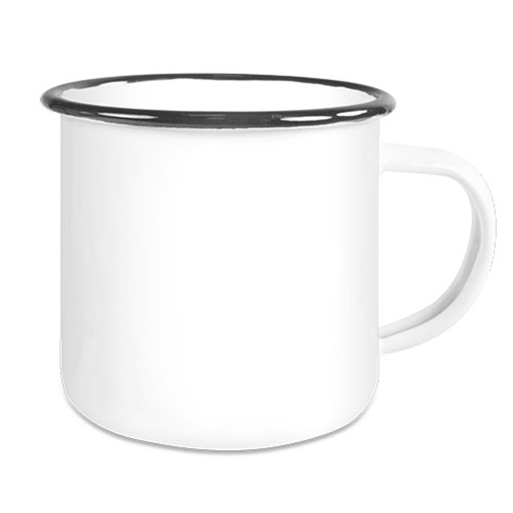 Emaille Tasse / Becher mit Logo oder Design bedrucken 