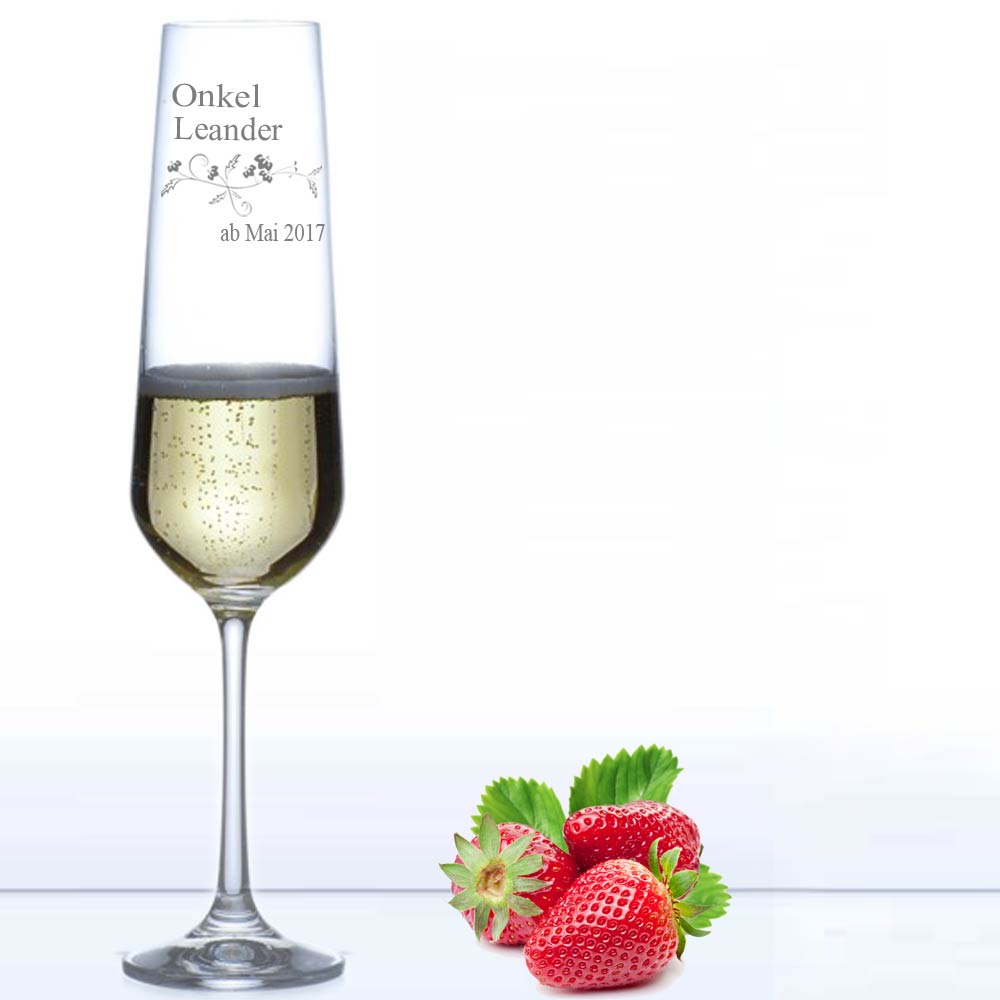 Sektglas gravieren mit Motiv 