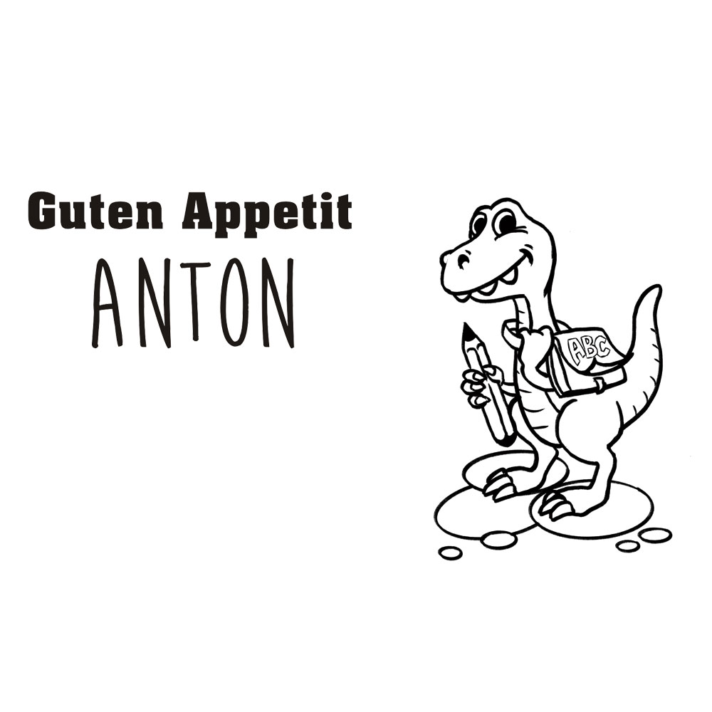 Brotdose Edelstahl personalisiert mit Dino und Namen 