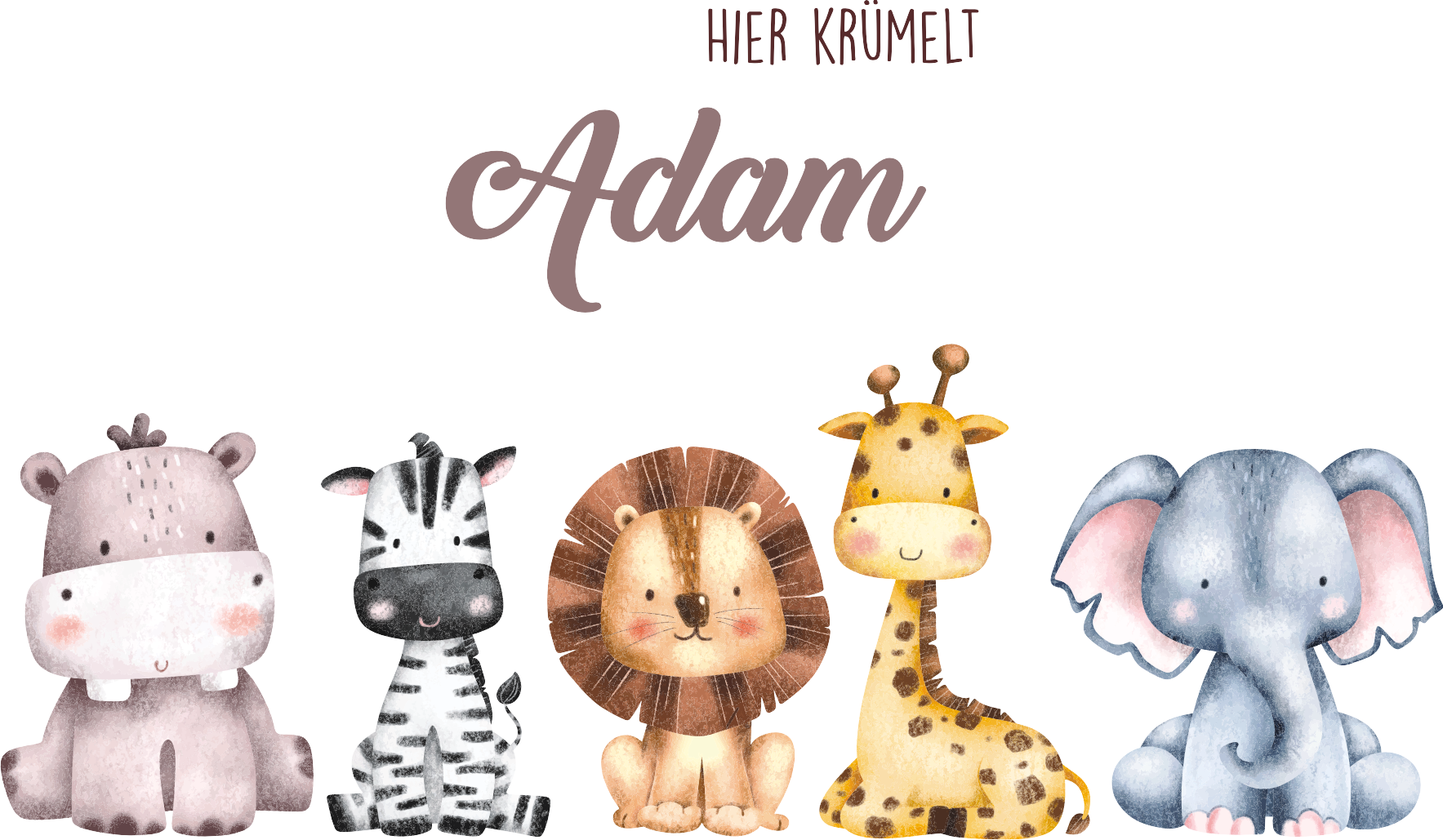 Bedruckte Brotdose Tiere mit Namen, für Kindergarten oder Schule mit 1 Trennsteg