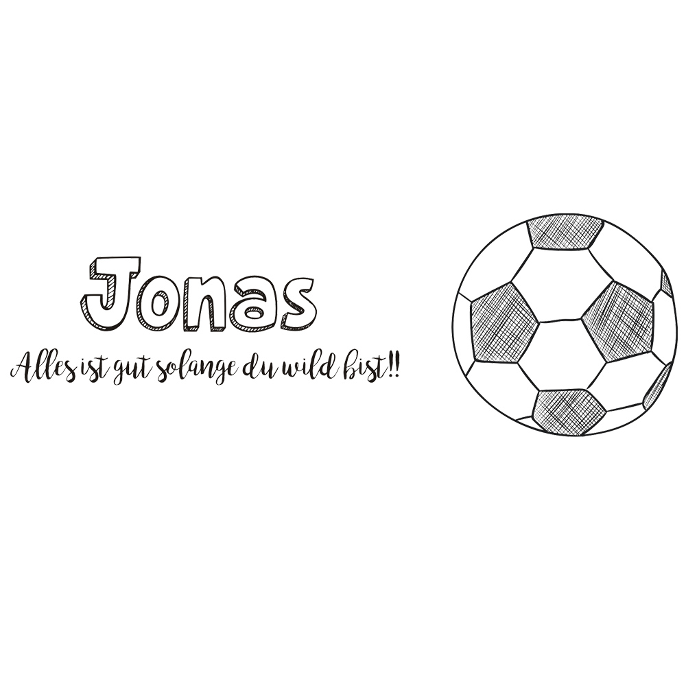 Bedruckte Brotdose mit Fußball und Namen, perfekt für Schulanfang 