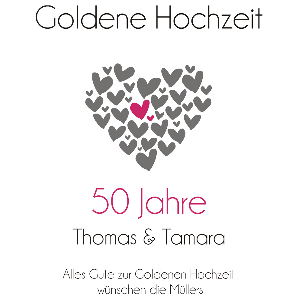 Leonardo Weingläser zur Goldenen Hochzeit in bedruckter Holzkiste 