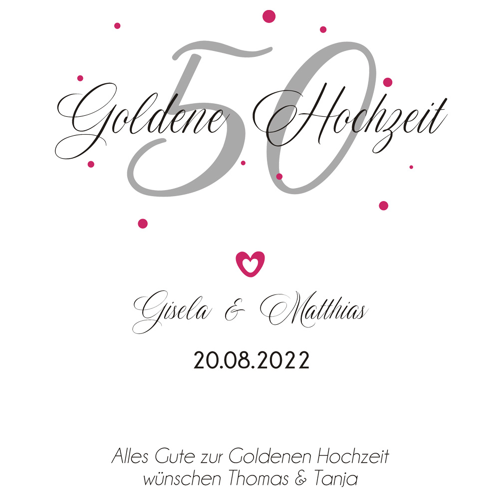 Geschenk zur Goldenen Hochzeit Weißweingläser in Holzkiste mit Weißwein