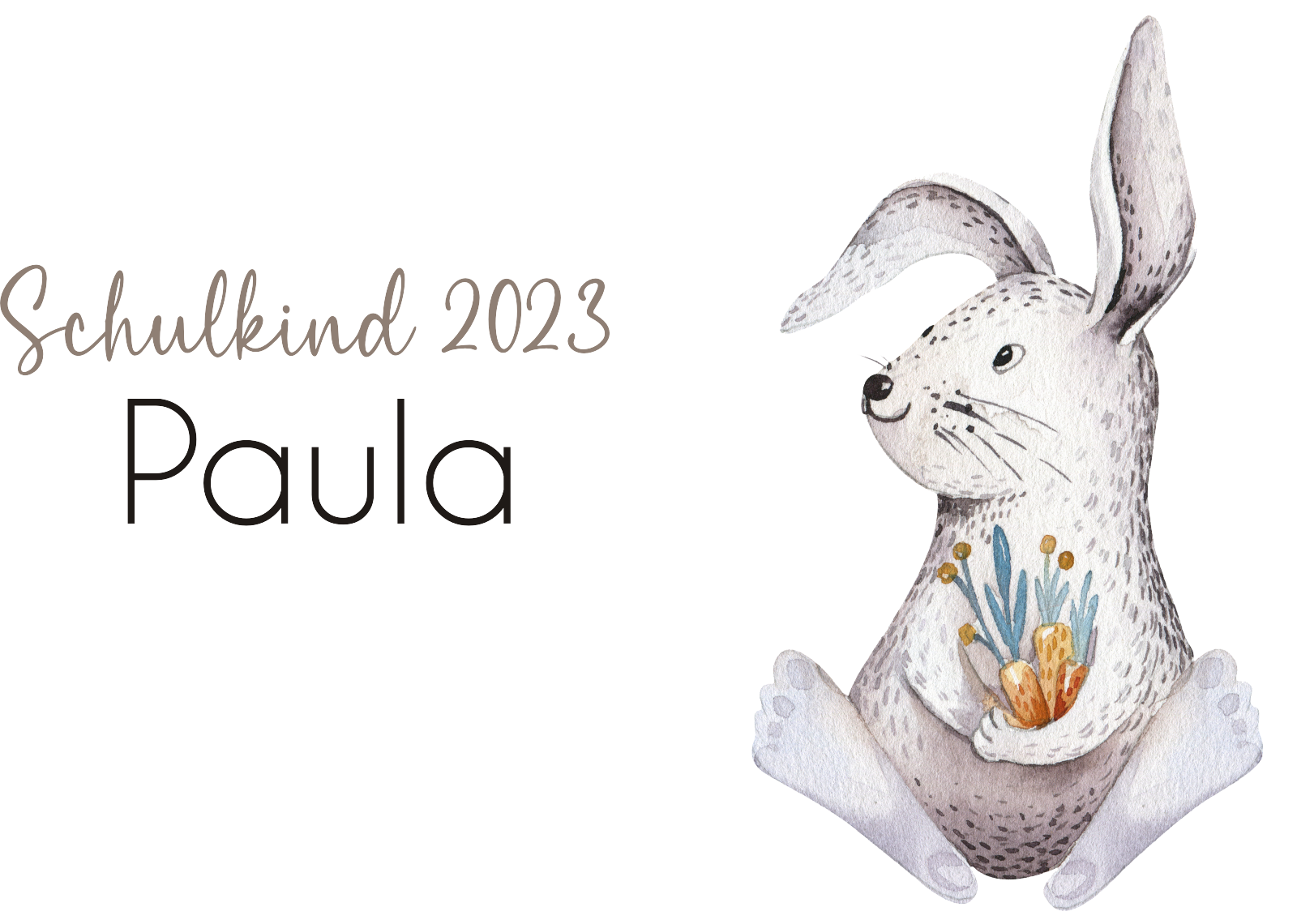 Individuelle Lunch Box mit einem Hasen und deinem Namen bedruckt 