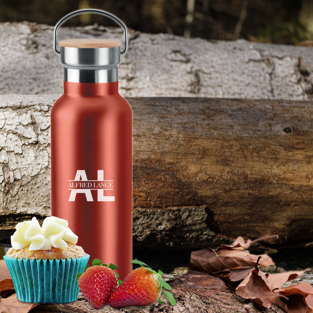 Gravierte Isolierkanne 0,5 l mit Wunschname und Initialen 