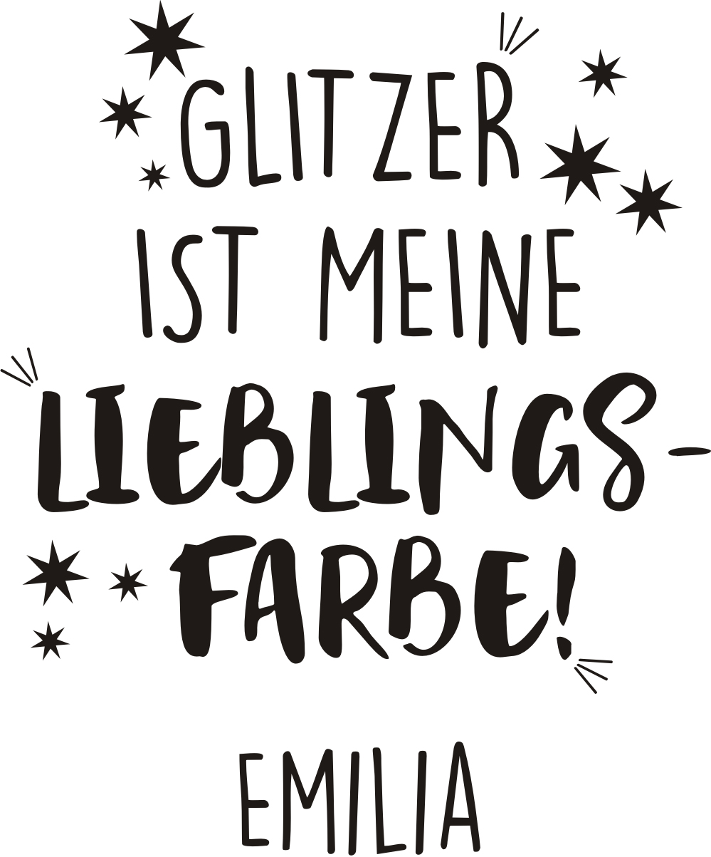 Set aus Glitzerflasche und Glitzertasse für Kinder mit Namen bedruckt 