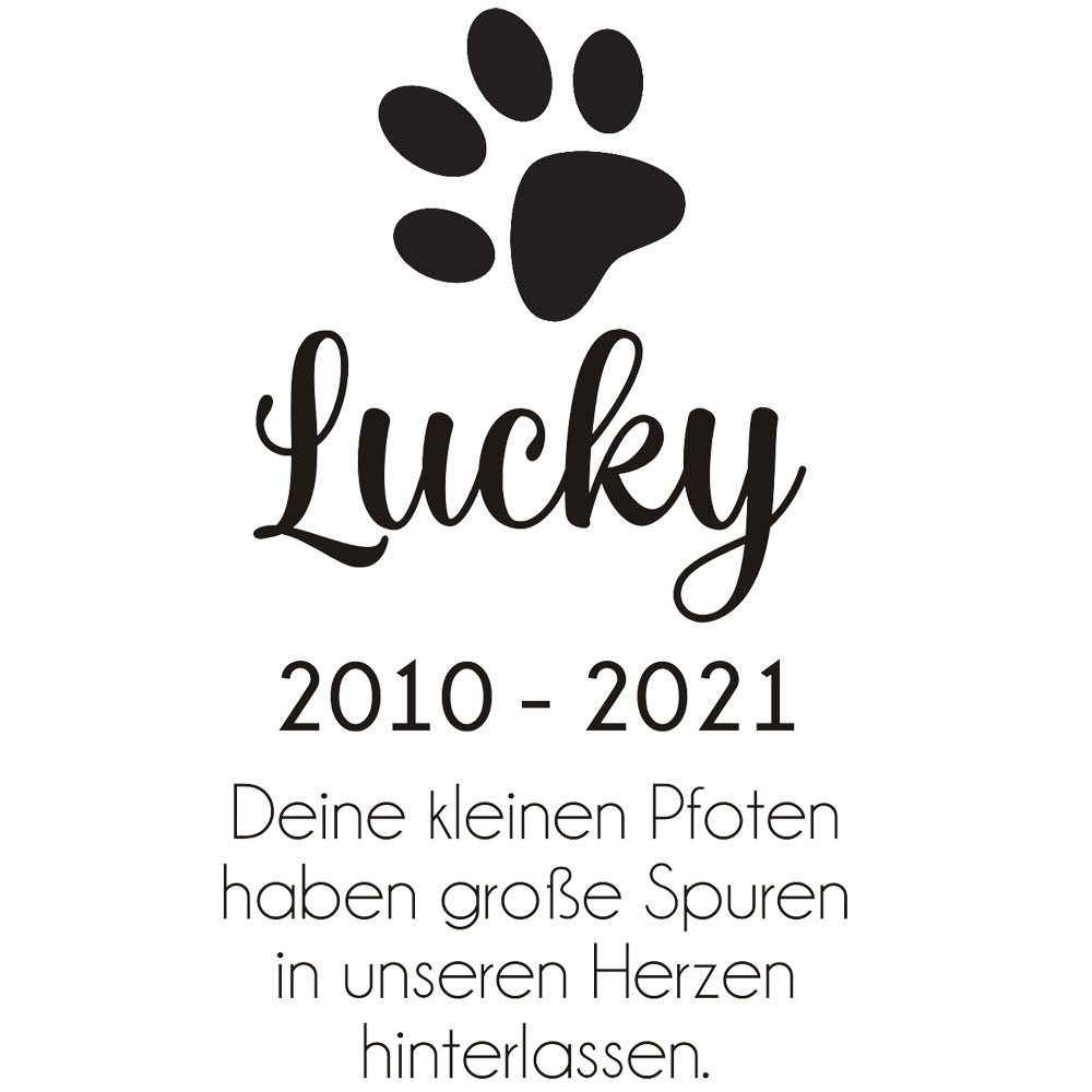 Windlicht/Trauerlicht in verschiedenen Farben mit Gravur für dein Haustier 