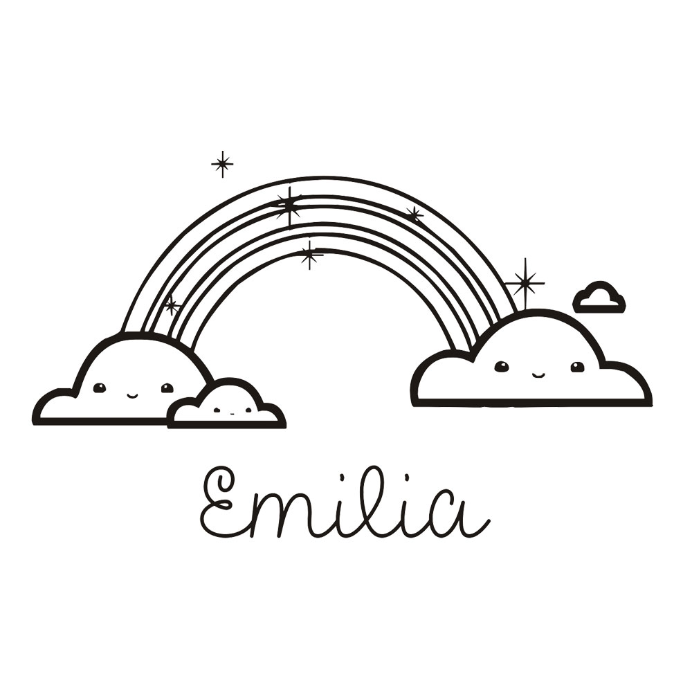 Personalisierte Brotdose Regenbogen und Namen 