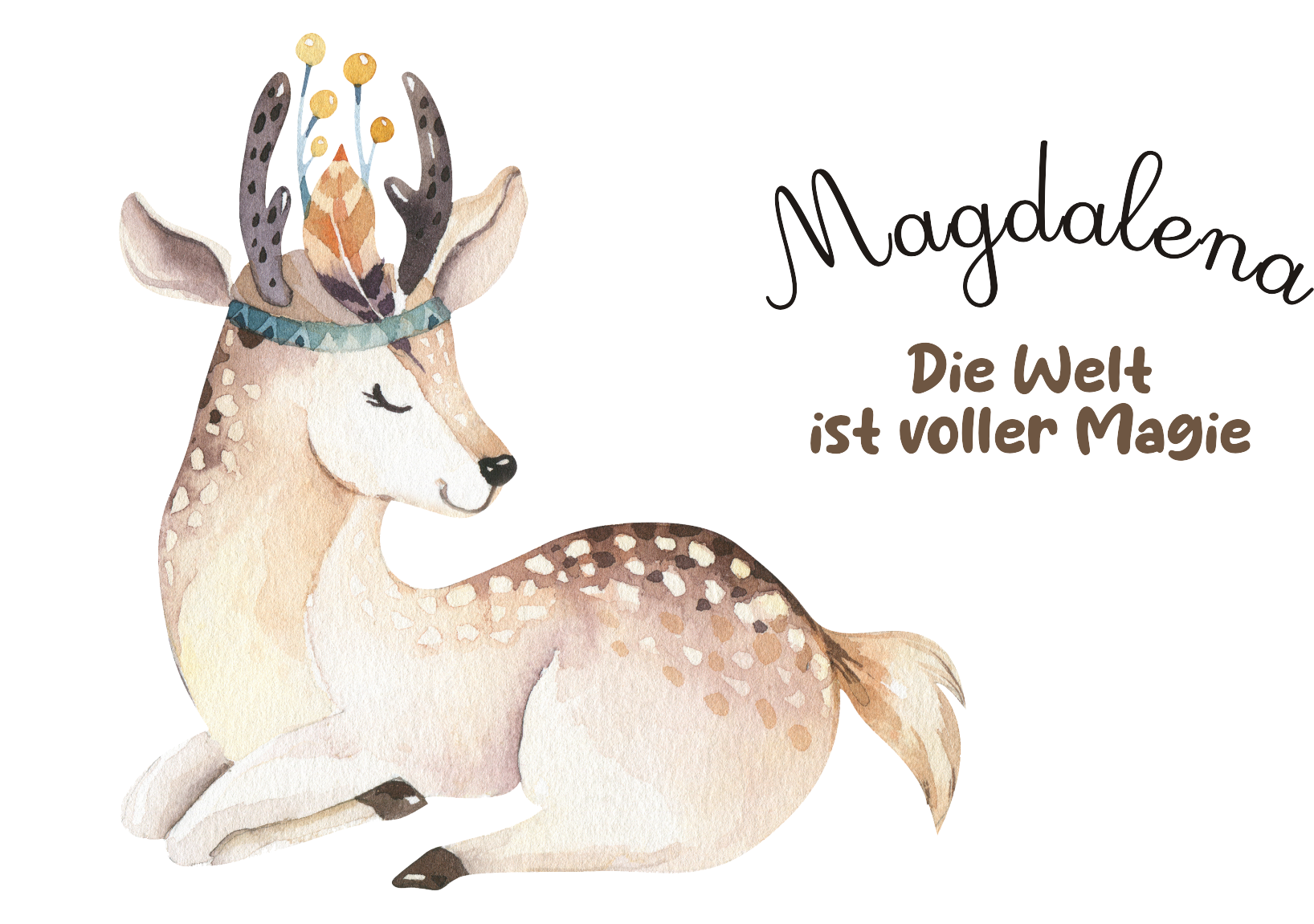 Niedliche Brotdose mit einem Reh und deinem Namen bedruckt 