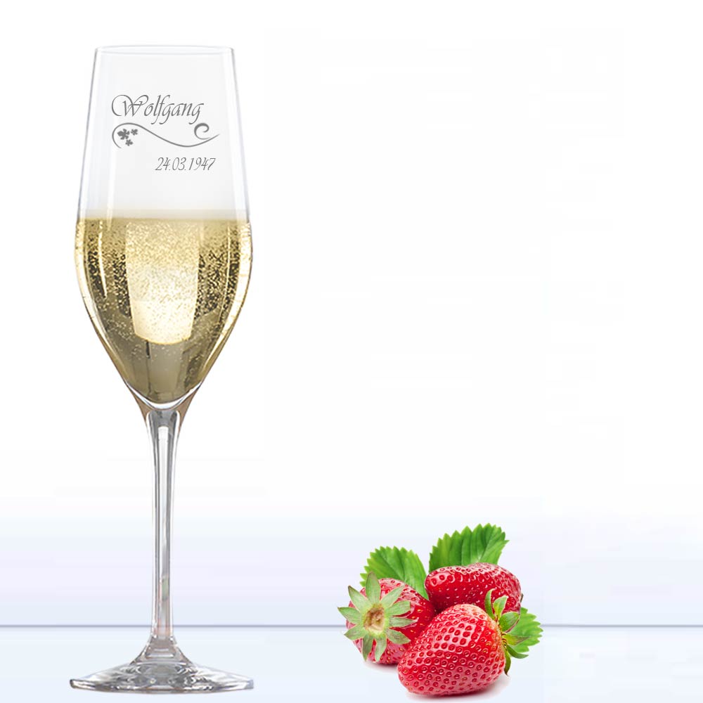 Sektglas graviert mit Motiv 
