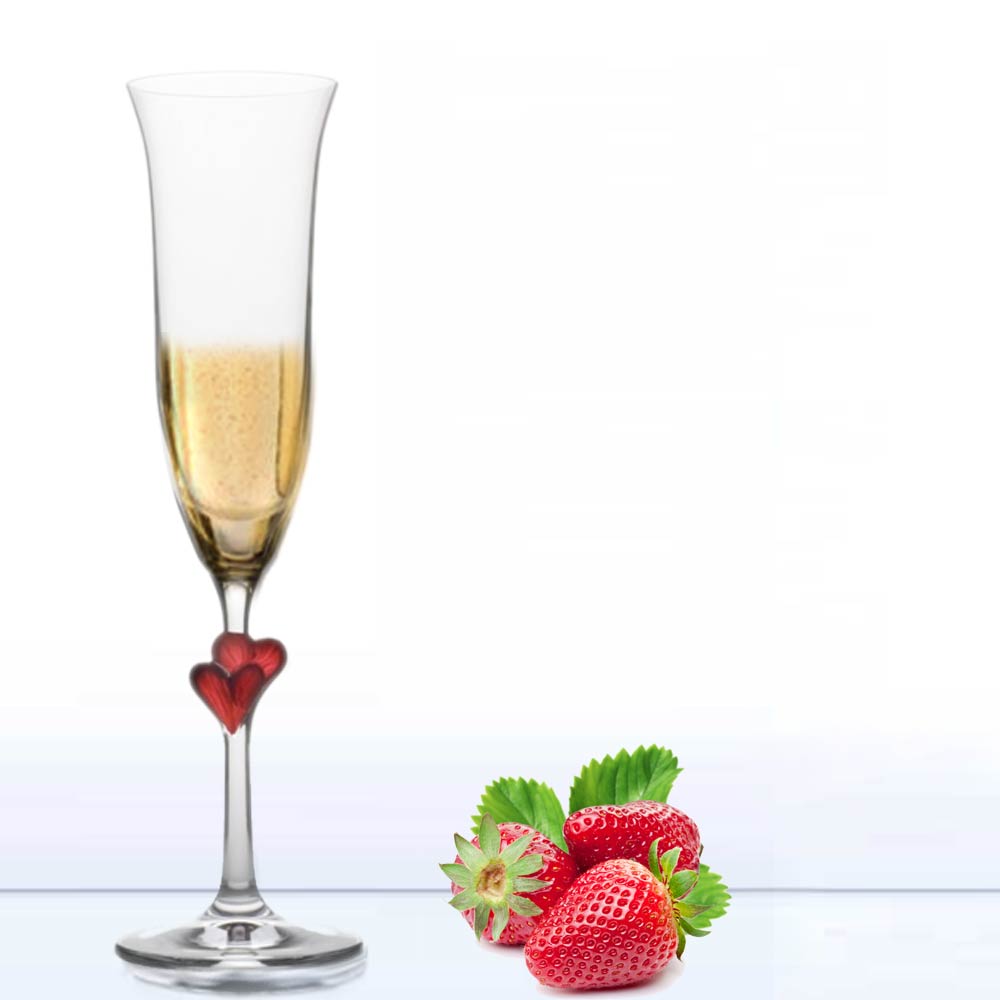 Sektglas mit Gravur L Amour Herzen 
