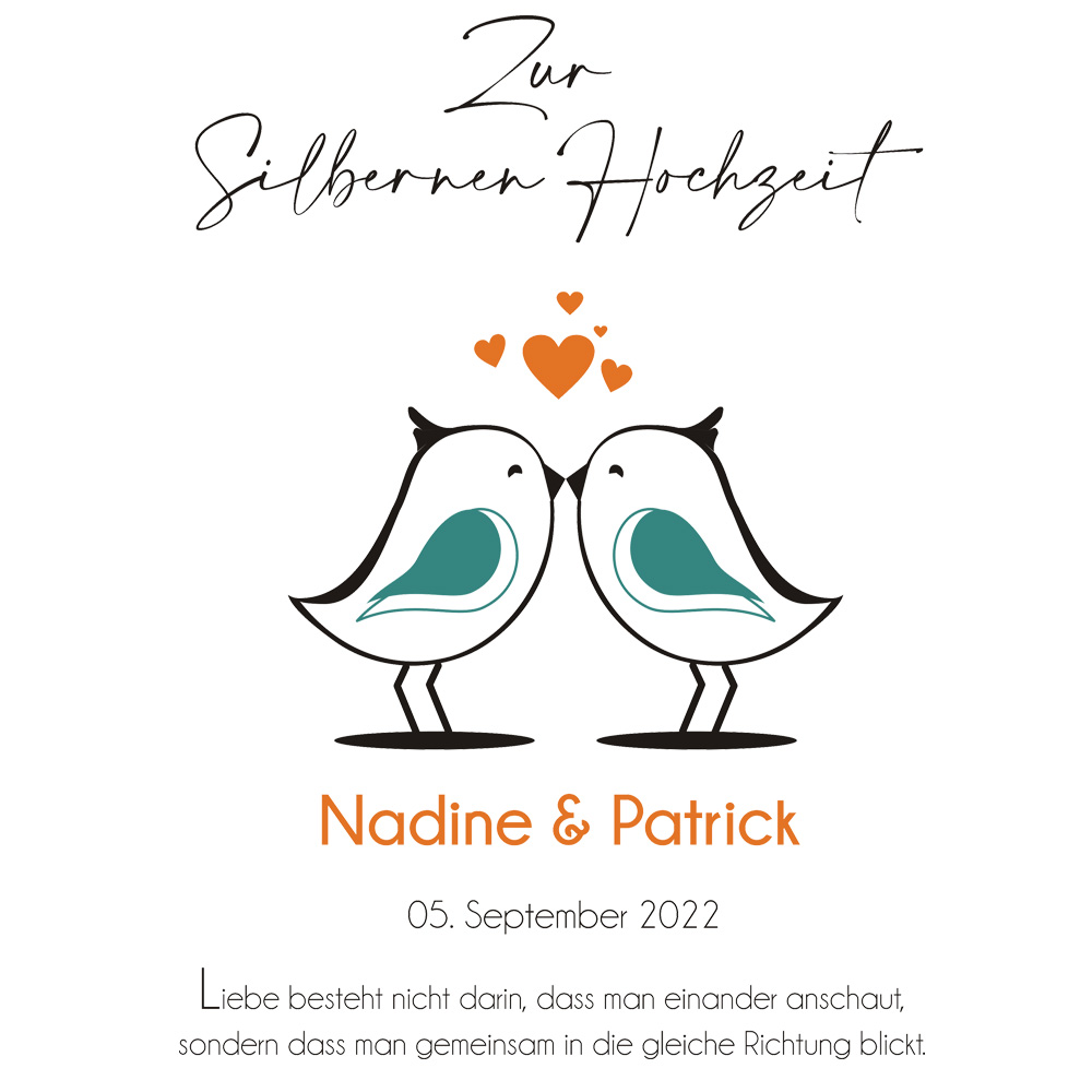 Individuelles Silberhochzeit Geschenk für Freunde 