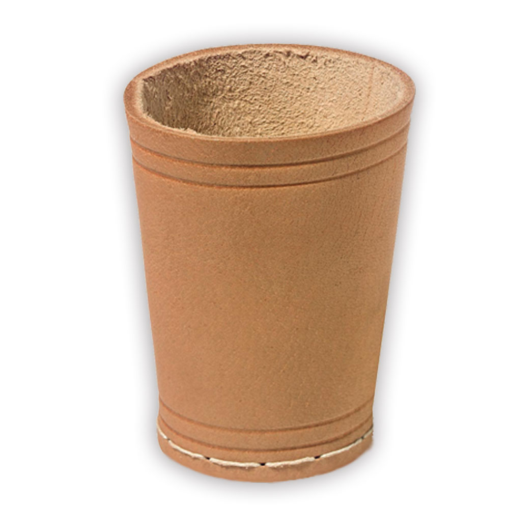 Würfelbecher aus Leder mit Ihrem Logo oder eigenem Design 